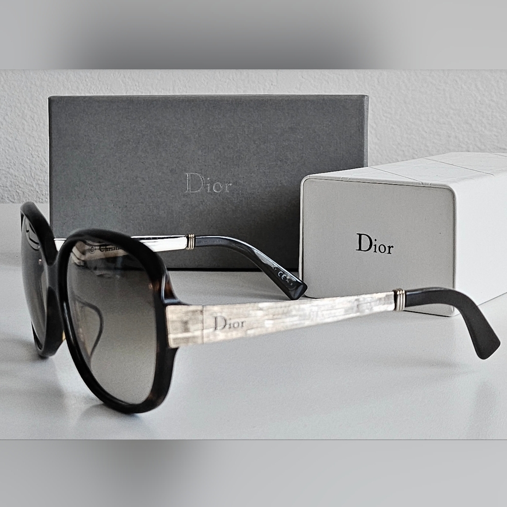 Dior Brushed Metal Tortoise Shell Sunglasses